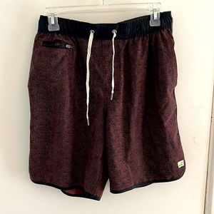 Vuori Mens V Cycled Performance 4 Way Stretch Black and Red